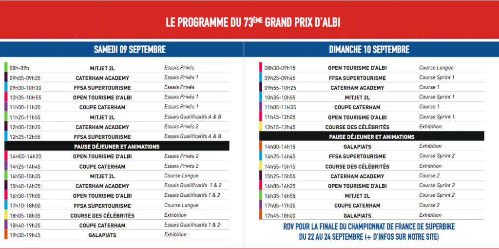 Programme 73ème Grand Prix Albi 2017