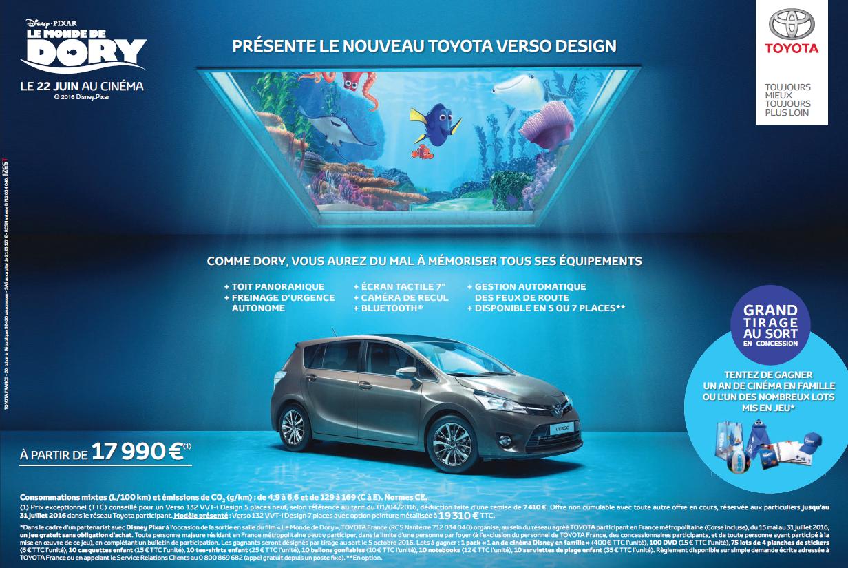 Toyota Verso Design avec Le Monde de Dory